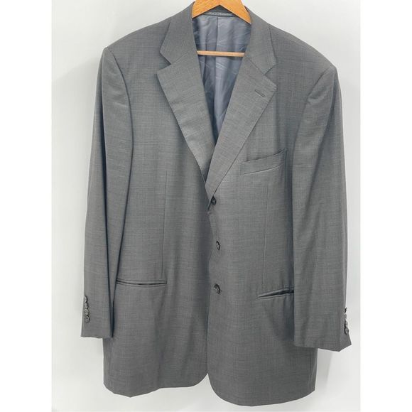 Ermenegildo Zegna Blazer Wool Men's‎ 48 Gray 3 Button Sports Coat Suit - Picture 1 of 12